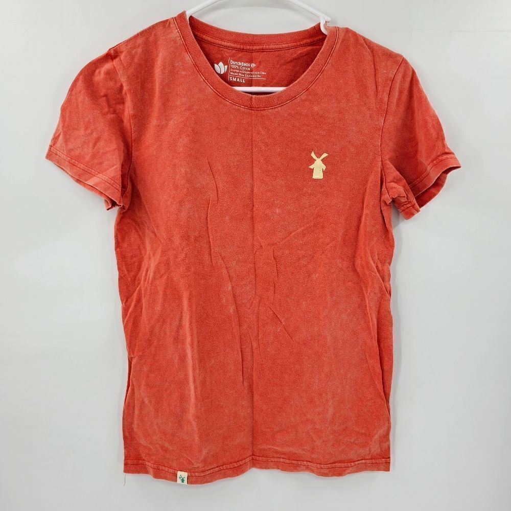 Dutch bros coffee tshirt tee small orange womens mens merch employee